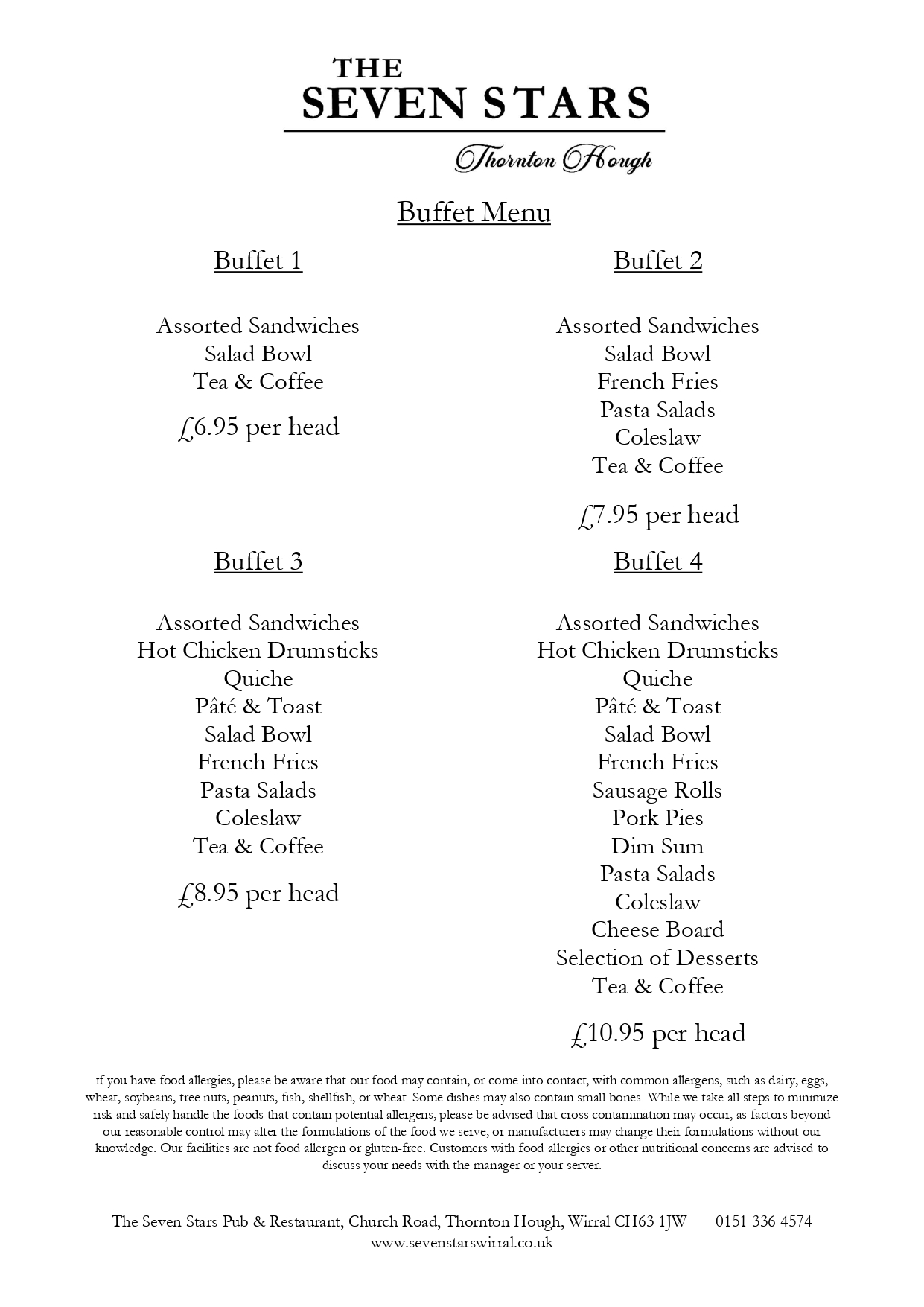 Sunday Roast Dinner and Pub Food - Seven Stars Pub Wirral